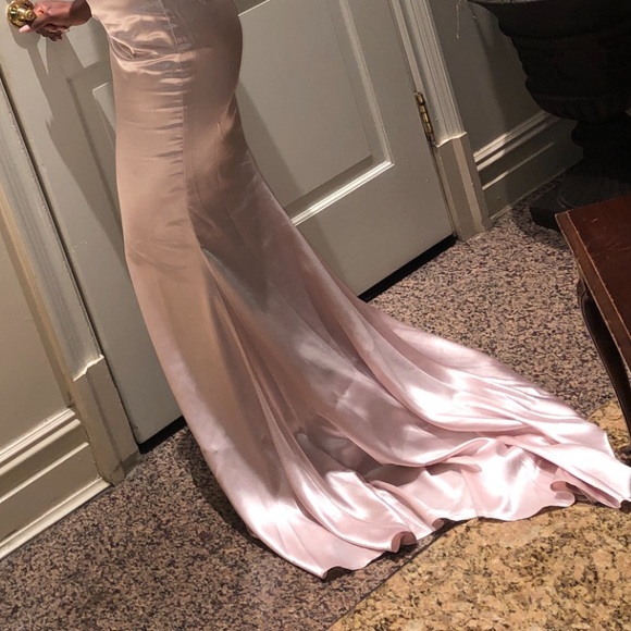 Salmon Pink Mermaid Dress - Picture 3 of 5